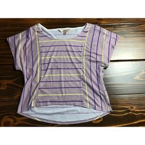 Decree Shirt, Women's Size Small, Purple, Striped, Short Sleeve